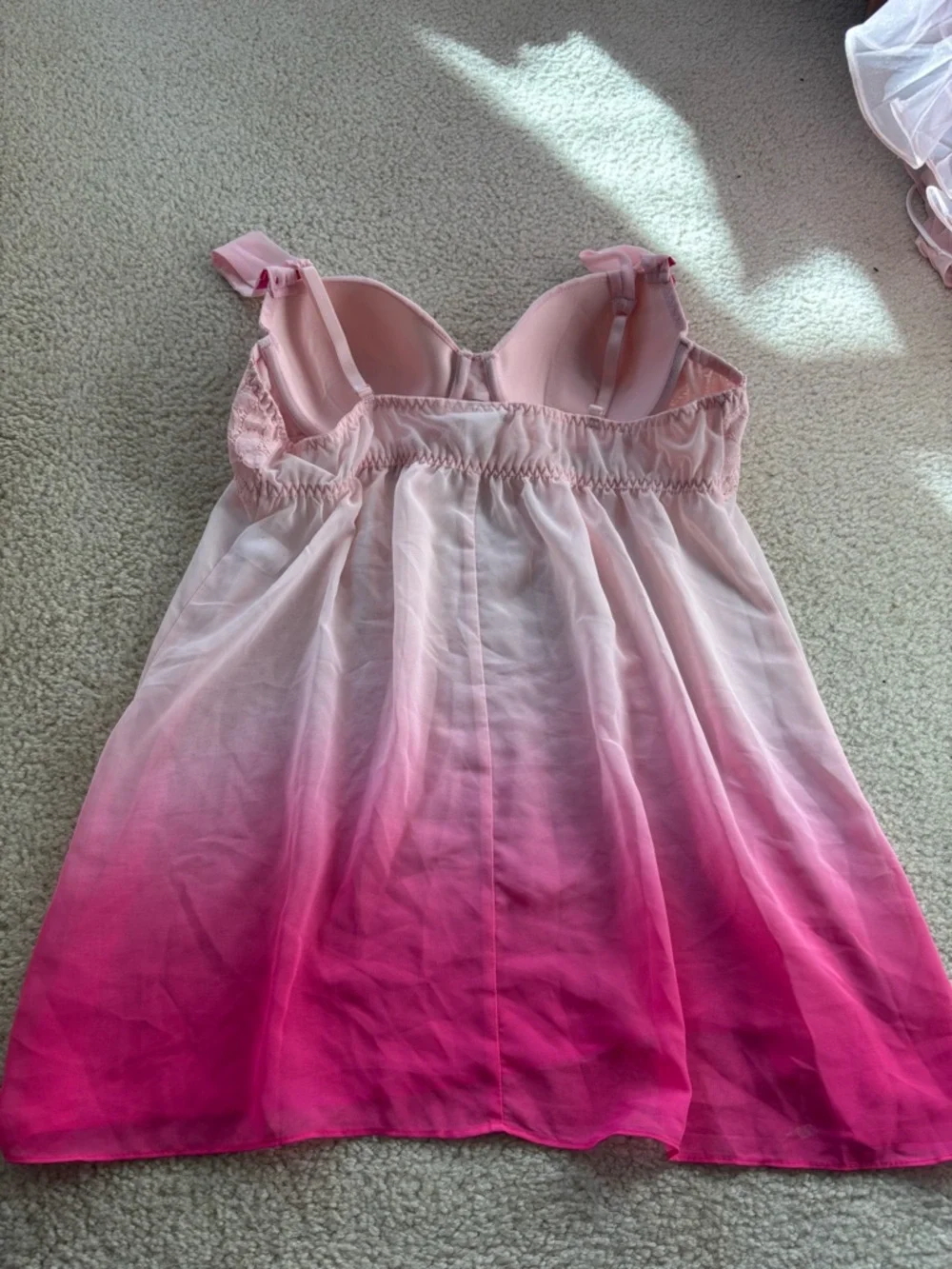 Linea Donatella Pink Ombre Lace-Trim Slip